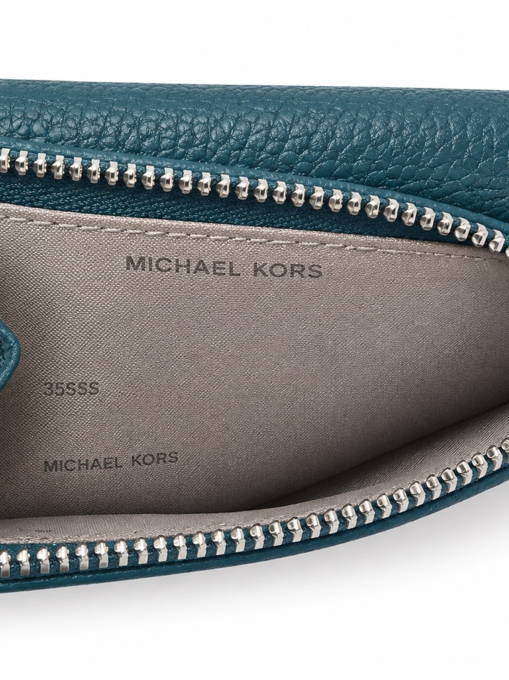 Michael Kors Teal Pebbled Leather Card Case with Gold Logo NWOT - Picture 4 of 4